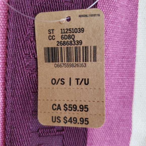 NWT Victoria's Secret Pink Striped Carry On Large Canvas Zipper Beach Tote - Picture 6 of 11